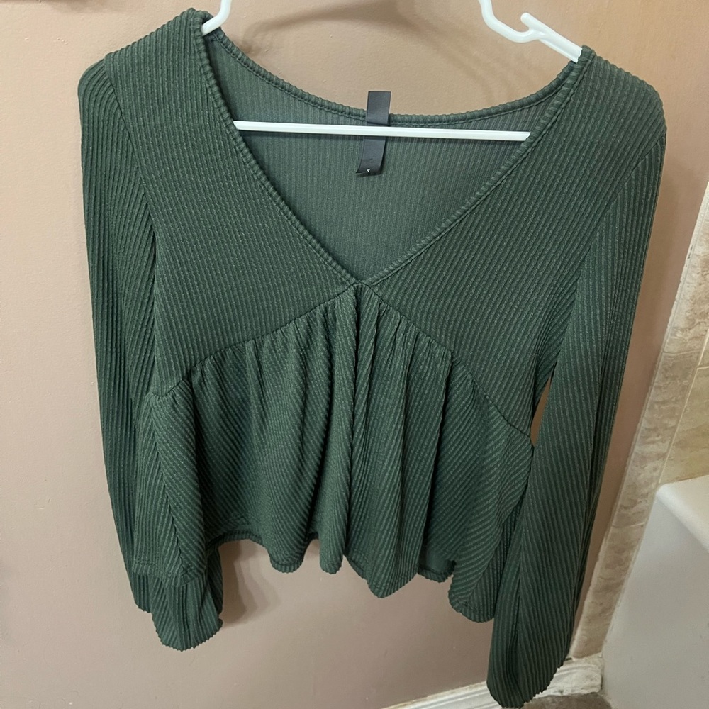 Forest Green Long sleeve blouse
